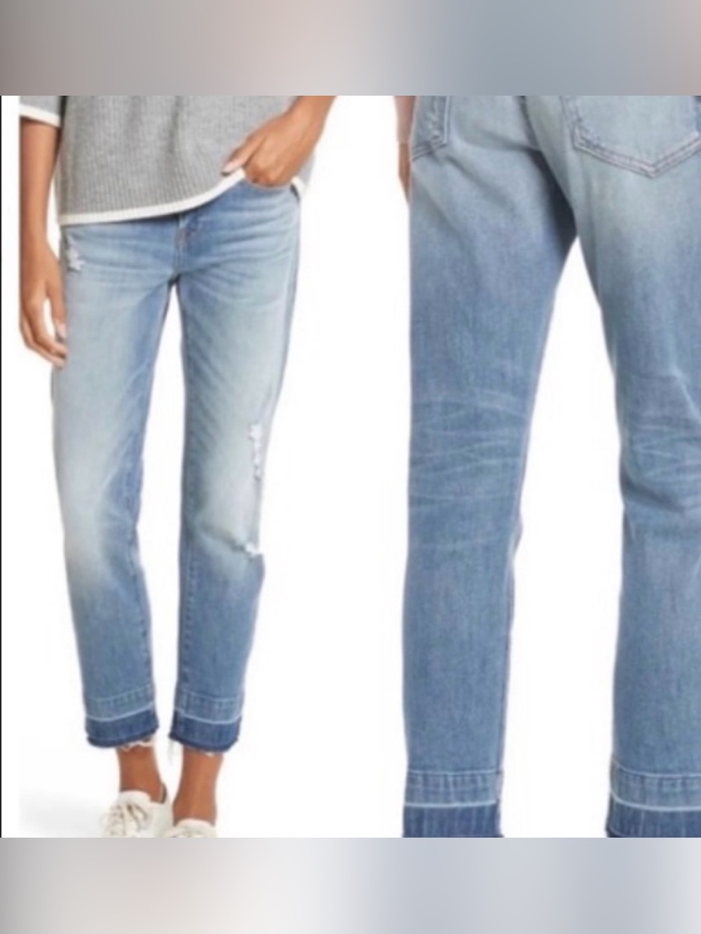 FRAME Le Boy Boyfriend Jeans raw hem cropped Klinedale size 26